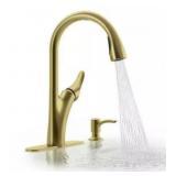 Kohler Pull Down Kitchen Faucet In Brushed Gold