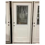 36" x 80" RH 1/2 View Exterior Door w Deco Glass