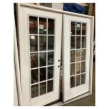 72" x 80" LH 15-Lite Exterior French Door-White