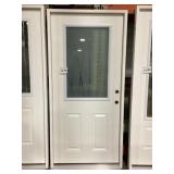 36" x 78" LH 1/2 View Exterior Door w Deco Glass