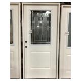 36" x 80" RH 1/2 View Exterior Door w Deco Glass