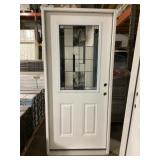 36" x 80" 1/2 View LH Exterior Door w Deco Glass