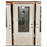36" x 80" 3/4 View LH Exterior Door w Deco Glass