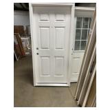36" x 80" RH Fiberglass 6-Panel Exterior Door