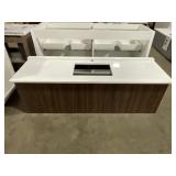 Vanity in Natural Brown w/ Single Sink Top