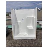 60" x 79" Fiberglass Shower Surround in White