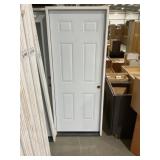32" x 80" LH Steel 6-Panel Exterior Door