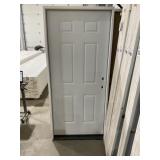 36" x 80" LH Steel 6-Panel Exterior Door