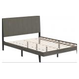 Queen Size Upholstered Platform Bedframe-Gray x2