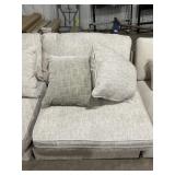 Single Seat Armless Chair in Linen w (1) Pillow