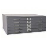 47'L 8 Drawer Flat File Cabinet in Dark Gray