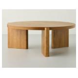 36' Hairpin Round Coffee Table in Natural Brown