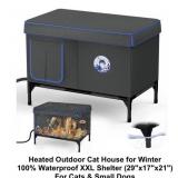 29'L Heated Waterproof Cat House-Forest Green
