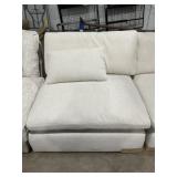 Armless Single Seat Chair in Ivory w Pillow