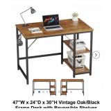 47'L Vintage Oak Desk