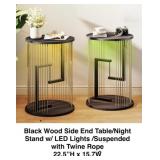 Set of (2) Suspended Side/End Tables in Black