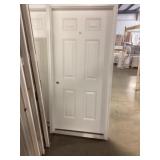 36" x 80" RH Fiberglass 6-Panel Exterior Door