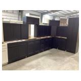 15pc. Silvercreek Matte Black Shaker 30" Kitchen