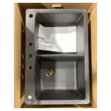 33" x 22" Dbl Bowl Quarts/Composite Sink in Black