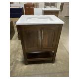 24" x 19" Rustic Vanity with Marble Sink Top