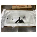 60" x 30" LH Fiberglass Bathtub in White