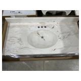 44" x 22" Single Sink Vanity Top in White Mocha