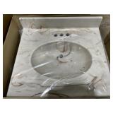 25" x 22" Single Sink Vanity Top in Bone/Amber