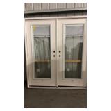 RH Wood grain fiberglass French door W/blinds
