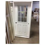 36" x 80" LH Fiberglass HV 9-Lite Exterior Door