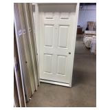 36" x 80" LH Fiberglass 6-Panel Exterior Door