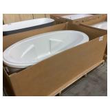 72" x 44" White Freestanding Tub