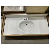 48" x 22" Single Sink Vanity Top in White