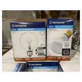 Mix of Incandescent Round and Flood Light Bulbs