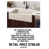 36" Stainless Kitchen Farmhouse Sink