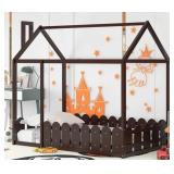 RTA Twin Size Montessori Bed House in Espresso