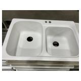 33" x 22" Assorted Color Double Bowl Sink x 6Pcs