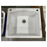 25" x 22" Single Bowl Composite Sink in White