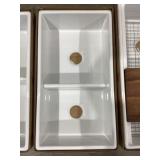 33" x 18" Fireclay Double Bowl 60/40 Sink in White