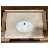 31" x 22" Single Bowl Vanity Top in Tan