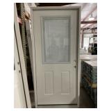 36" x 80" 1/2 View FG LH Exterior Door in White