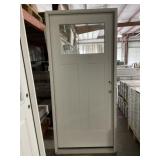 36" x 80" LH 1/4 View Exterior Fiberglass Door