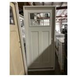 36" x 80" LH Exterior Fiberglass Door in White