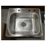 25" x 21" Single Bowl Stainless Steel Sink