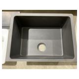 25" x 22" Single Bowl Granite/Comp Sink in Black