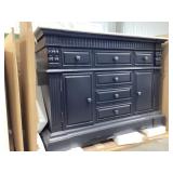 50" x 22" Vanity in Black with Marbled Single Sink