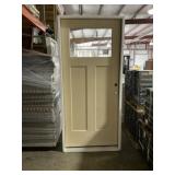 36" x 80" LH Exterior Fiberglass Door in Tan