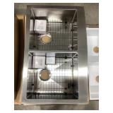 33" x 21" Farmhouse Double Bowl 50/50 SS Sink