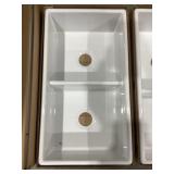 33" x 18" Fireclay Double Bowl 50/50 Sink in White