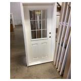 36" x 74" LH Fiberglass HV 9-Lite Exterior Door