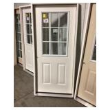 36" x 80" RH Fiberglass 9-Lite Exterior Door